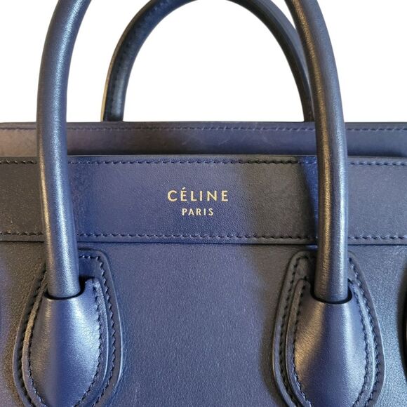Celine Lugage Nano Blue Lather Handbag Crossbody - Picture 4 of 16
